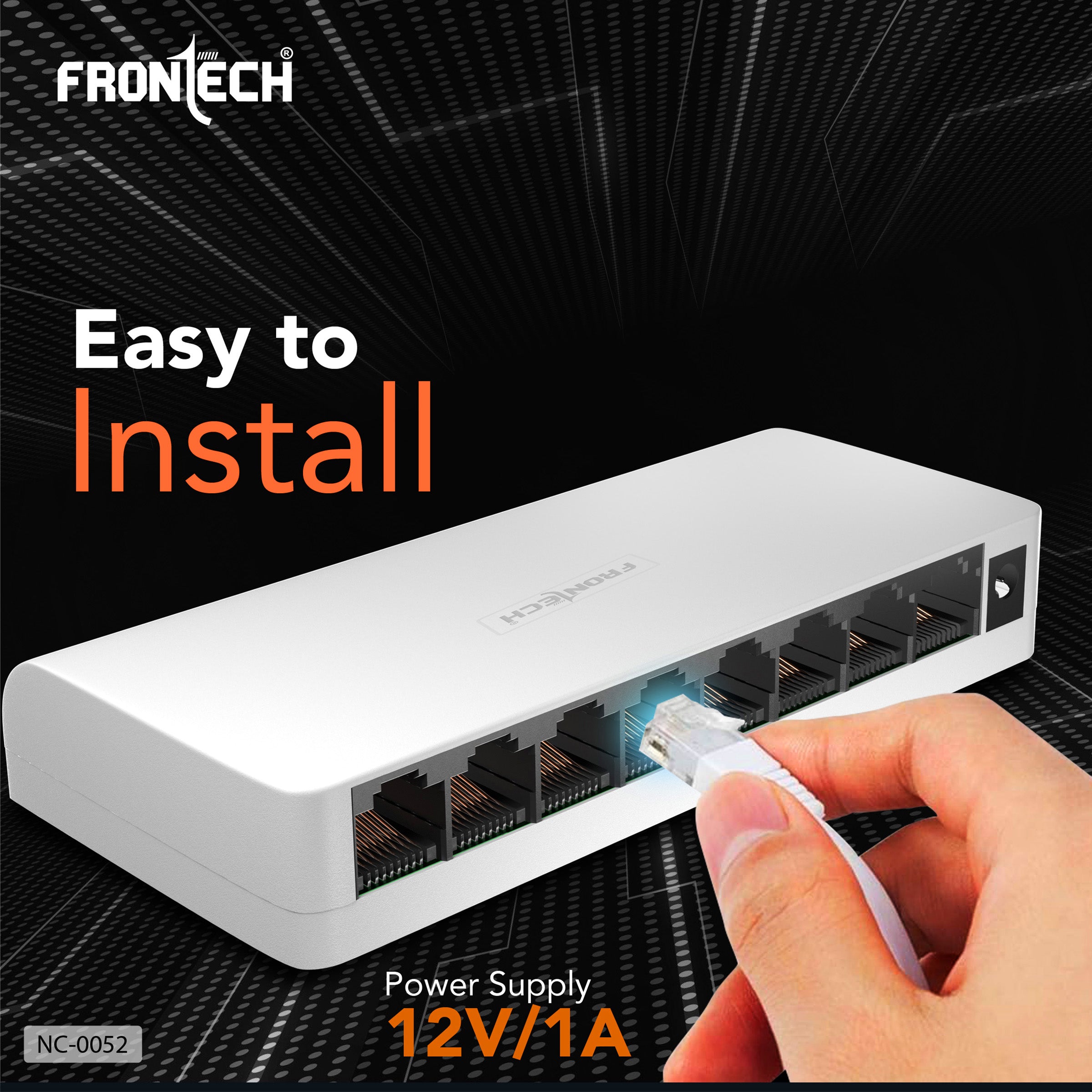 FRONTECH 8 Port Gigabit Ethernet Switch | 10/100/1000Mbps | Plug & Play LAN Hub for Router, Computer, Gaming Console, Printer & IP Camera | Wall Mountable | Hi-Speed Network Switch (NC-0052) FRONTECH 8 Port Gigabit Ethernet Switch | 10/100/1000Mbps | Plug & Play LAN Hub for Router, Computer, Gaming Console, Printer & IP Camera | Wall Mountable | Hi-Speed Network Switch (NC-0052)